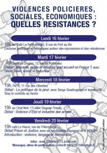 Semaine de résistances (Nantes) : lundi au vendredi